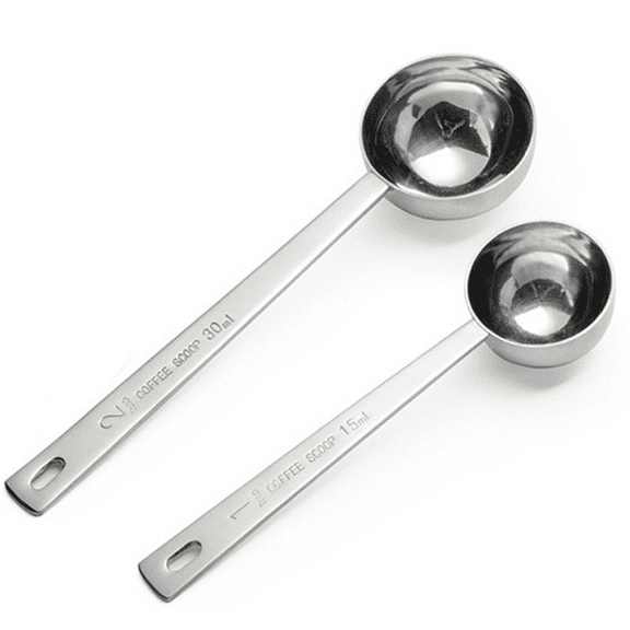 2 Pack Coffee Scoop, Tablespoon measure spoon contains 1 tablespoon (15ml) and 2 tablespoons (30ml)