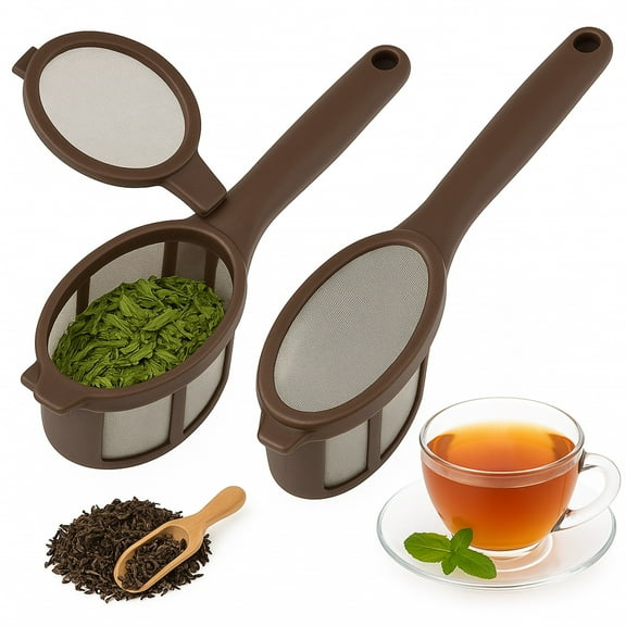 2-Pack Coffee and Tea Brew Stick Infuser – Single Cup Reusable Filter Spoon with Fine Mesh, BPA-Free Plastic, Compact Travel Brewer