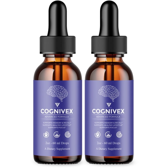 (2 Pack) Cognivex Drops Advanced Formula, Cognivex Memory Support (4oz)
