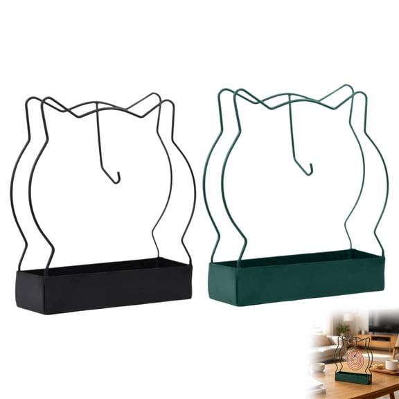 2 Pack Coil Incense Burner Mosquito Coils Holder Full Metal Triangular Hanging Coil Tray Ash Catcher Storage Bracket Coil Vertical Stand Support Base for for Indoor Outdoor Camping