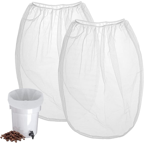 2 Pack Cold Brew Coffee Filter Bags for 5 Gallon Brewers, Reusable Strainer Bags, Washable
