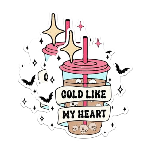 (2 Pack) Cold Like My Heart Magnets - Funny Skull Drink Magnets - Spooky Kitchen Decor'- 5" On Longest Side - for Fridges, Toolboxes, Cars - Made in USA - MAG2876