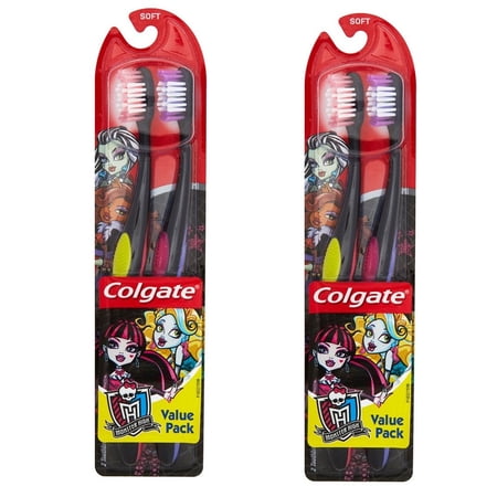 (2 Pack) Colgate Monster High Toothbrush Value Set - Soft (Colors may Vary)
