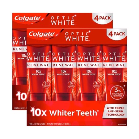 2 Pack | Colgate Optic White Renewal Toothpaste, 4.3 oz, 4-pack