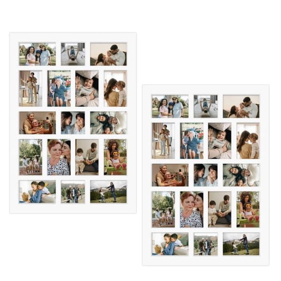 2-Pack Collage Frame 34-Picture 4x6, Picture Frames Collage Wall Decor, Rustic Style White