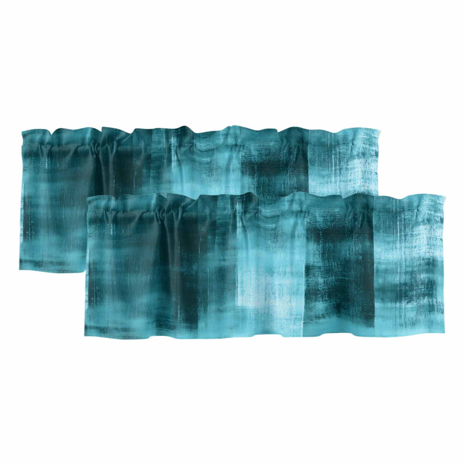2 Pack Collage Theme Valance for Window Vintage Blue Oil Painting ...