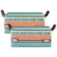 thumbnail image 1 of 2 Pack Collapsible Storage Bins Fabric Shelf Baskets with Handles Closet Organizer Carton Bus 16.9x11.4x7.7, 1 of 8