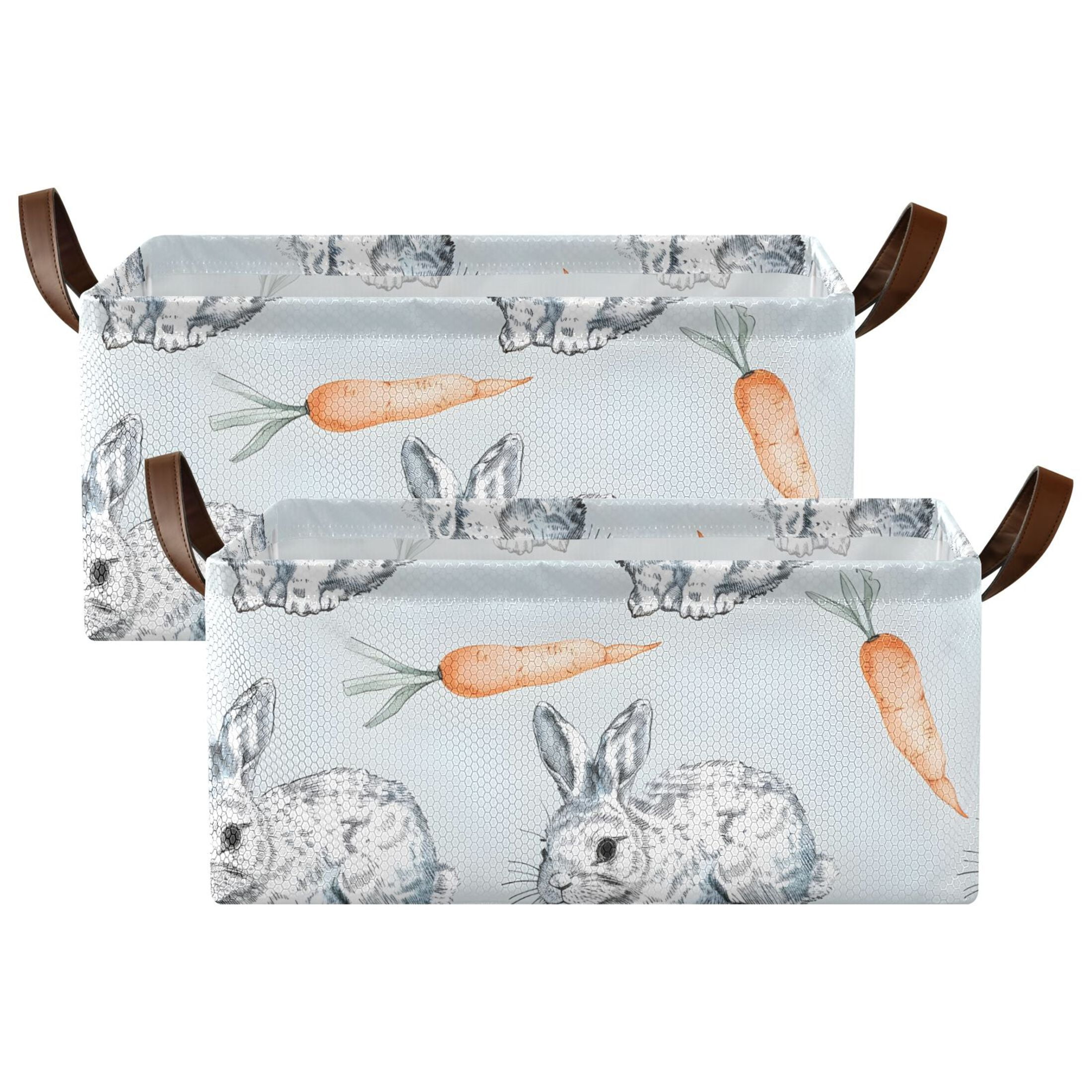 2 Pack Collapsible Storage Bins Fabric Shelf Baskets with Handles ...