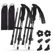 Easymart 2-Pack Collapsible Trekking Poles – Adjustable Ultralight Hiking & Walking Sticks for Hiking, Mountaineering, and Backpacking