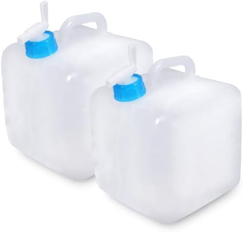 2 Pack Collapsible Water Container with Spigot 2.6 Gallon, Foldable ...