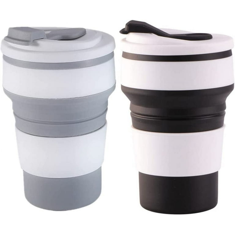 STARBUCKS Reusable White Travel Tumbler Coffee Cup w/Lid & Stopper -16 oz-  NEW