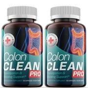 2 Pack Colon Clean Pro - Dietary Supplement for Digestion and Healthy Gut - Pills for Immune System, Digestive Function, Healthy Stomach, Reduces Bloat and Constipation - 120 Capsules