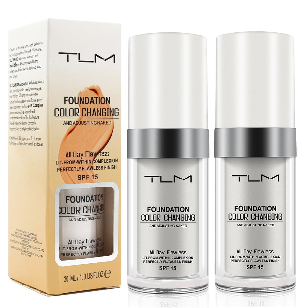(2 Pack) TLM Foundation, Age Defying Makeup, Hides Wrinkles, SPF 15, 1 Fl.Oz