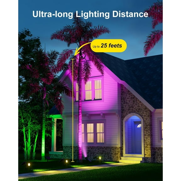 2 Pack Color Changing Solar Spotlights Outdoor