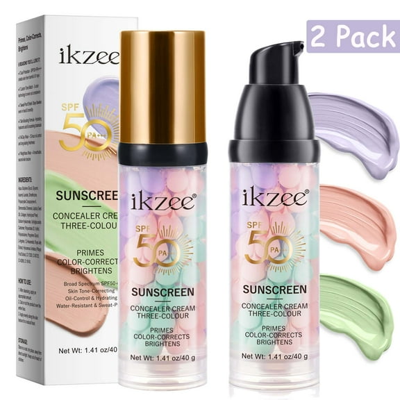 2 Pack Color Corrector Primer, Tone Adjusting Face Cream, Dual Skin Protection, Long-Lasting Makeup, 1.41 oz