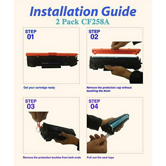 2-Pack ColorPrint Compatible Toner Cartridge Replacement for 58A 258A CF258A Work with Laser Jet Pro MFP M428DW M428FDN M428FDW M404N M404DN M404DW M304 Printer (No Chip, Black)