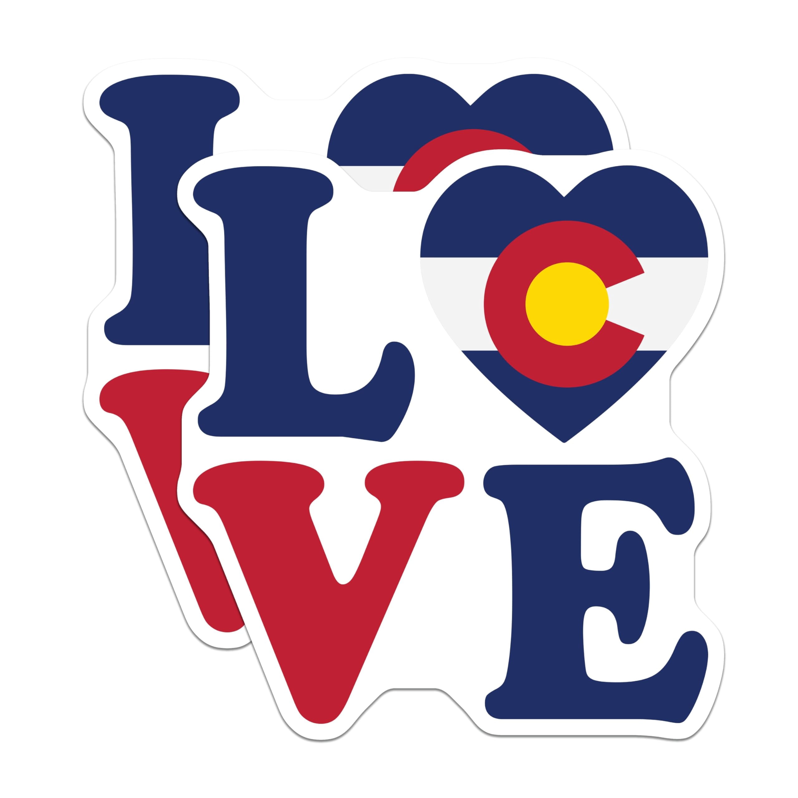 (2 Pack) Colorado Love Stickers - State Pride Sticker - Colorado Flag ...