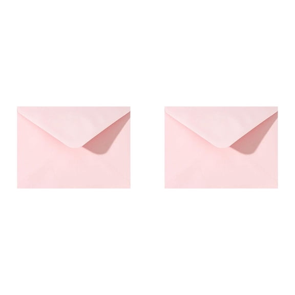 2 Pack Colored Envelopes Self Seal - Blank Pink Greeting Card Envelopes with Moisture-Activated Adhesive, A5 Size for Invitations Letters DIY Stationery