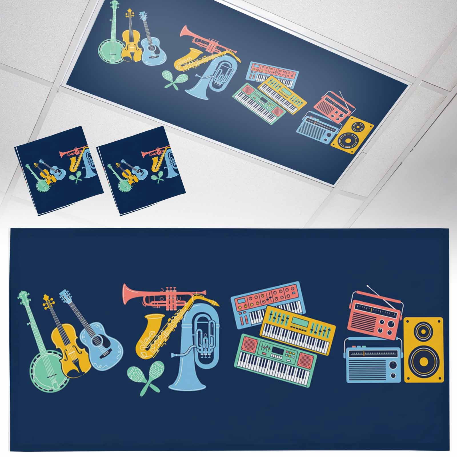2 Pack Colored Instruments Fluorescent Light Covers for Ceiling Lights ...