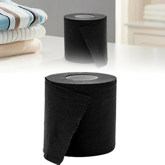 2-Pack Colored Toilet Paper, Funny Novelty Colored Bath Tissue For Home, Camping & Travel, Sustainable Bamboo Fiber & Soft 3-Ply Tissues, Eco-Friendly Bathroom Toilet Paper(Black,3.7x3.7x3.9")