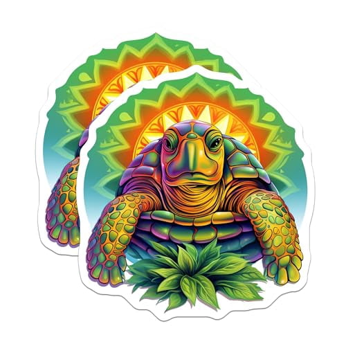 Turtle Races With Magnets (2 Pack) Colorful Turtle Magnets - Sunshine Art - Abstract Sea Turtle ...