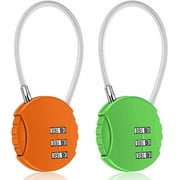 2 Pack Combination Lock 3 Digit Outdoor Waterproof Padlock for School Gym Locker, Sports Locker, Fence, Toolbox, Gate, Case, Hasp Storage
