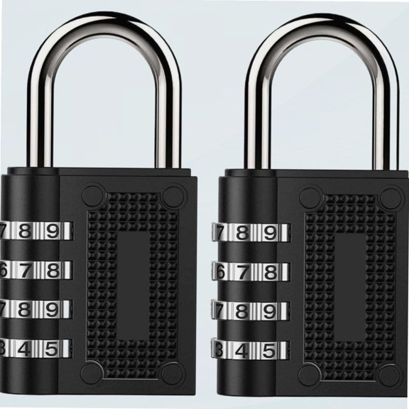 2 Pack Combination Lock 4 Digit Outdoor Waterproof Locker Number Lock 1.25 Inch Combination Gate Locks, Padlock for Gym Sports Locker, Hasp Cabinet, Fence, Toolbox Lock (Black)