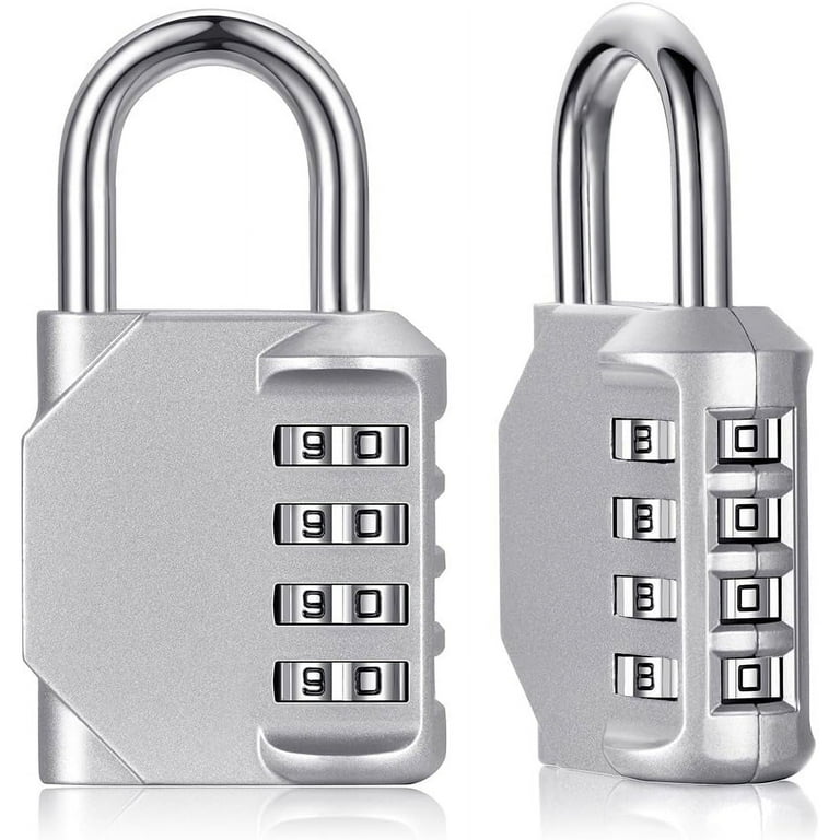 4 Digit Outdoor Waterproof Padlock for School Gym Locker, Fence, Gate,  Toolbox Resettable Combination Locker Lock