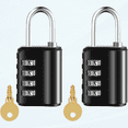thumbnail image 1 of 2 Pack Combination Padlock, 4 Digit Resettable Outdoor Waterproof Padlock with Keys, Combo Lock for School, Sports or Gym Locker, Employee Fence, Gate, Case, Toolbox, Hasp Storage (Black 2), 1 of 5