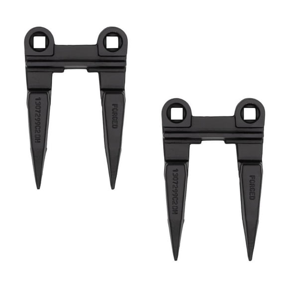 2 Pack Combine Platform Sickle Bar Rock Guard Fits New Holland Part #1307299C2 - Black Powder Coated Forged Steel Sickle Mower Knife Guard with Two Prongs