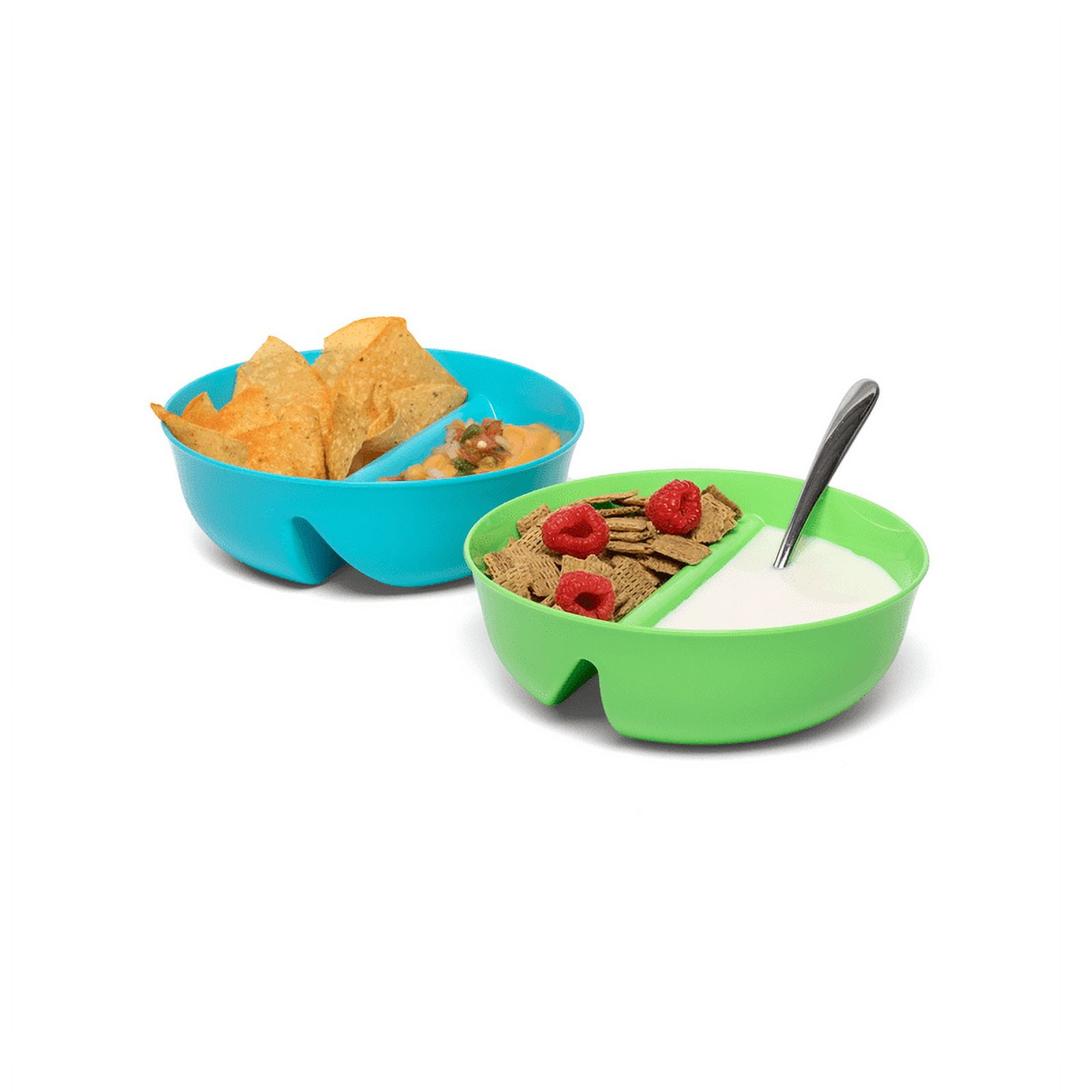 2Pack ComboBowl Set, AntiSoggy Cereal Bowls, BPAFree Divided Snack