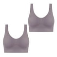 thumbnail image 1 of 2 Pack Comfort Push Up Sports Bra for Women Stretchy Wireless Sleep Bras Plus Size Workout Yoga Tank Tops, 1 of 8