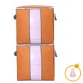 thumbnail image 1 of 2 Pack Comforter Storage Bag and a 32 Inch Clear Garment Bag, Zippered Bag with Clear Window and Carry Handles, Space Saver Organizers for Closet, Blanket, Pillow, Quilt, Bedding, Clothes, 1 of 8