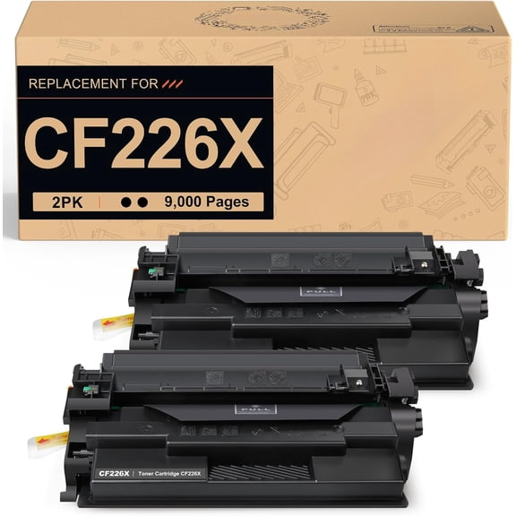 2-Pack Compatible 26X Toner Cartridge Replacement for HP 26X CF226X Toner Cartridge High Yield Black Ink for HP Pro M402n M402dn M402dne M402dw MFP M426fdw M426fdn M426dw M402 M426 New Version
