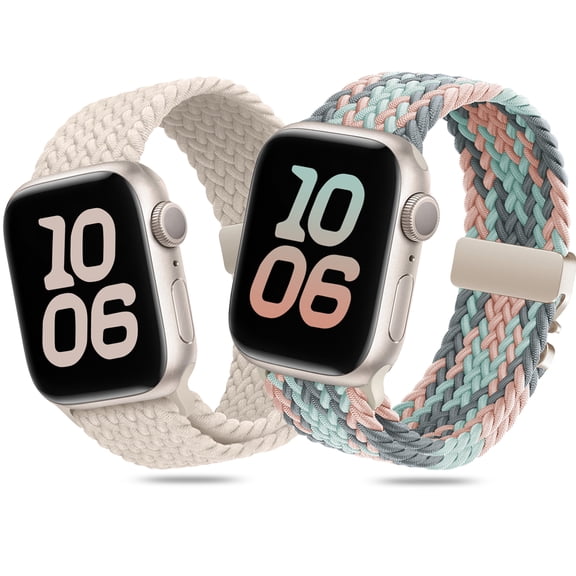 2-Pack Compatible Apple Watch Bands 38mm / 40mm / 41mm/ 42mm For Women and Men For Series 11 10 9 8 7 6 5 4 3 2 1 SE