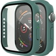 thumbnail image 1 of 2 Pack Compatible for Apple Watch Case 45mm [Tempered Glass Screen Protector] Series 7, Hard PC Bumper Case Protective Cover Frame Compatible for iWatch 45mm, Midnight Green, 1 of 6