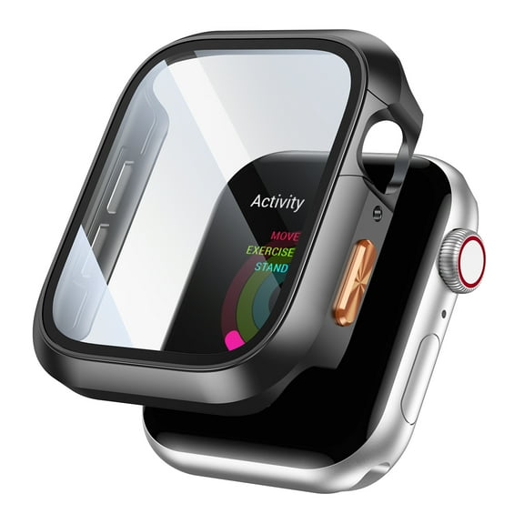 2-Pack Compatible with Apple Watch Ultra 49mm & Series 11 46mm 42mm, Hard PC Bumper Case with Tempered Glass Screen Protector, Slim Full Coverage Protective Cover​