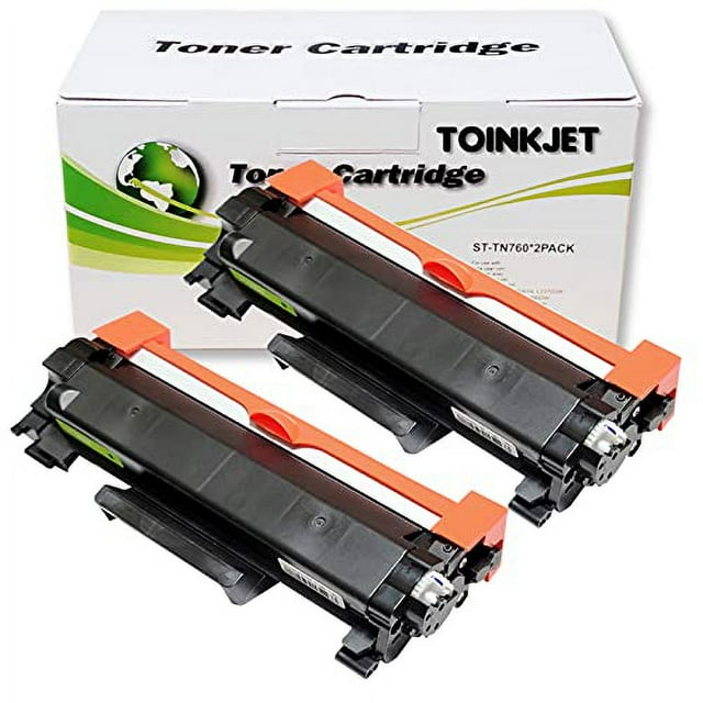 2-Pack Compatible Replacement for Brother TN760 TN-760 TN-730 TN730 Toner Cartridge to use with DCP-L2550DW MFC-L2710DW L2750DW HL-L2350DW L2370DW L2390DW HL-L2395DW Printers