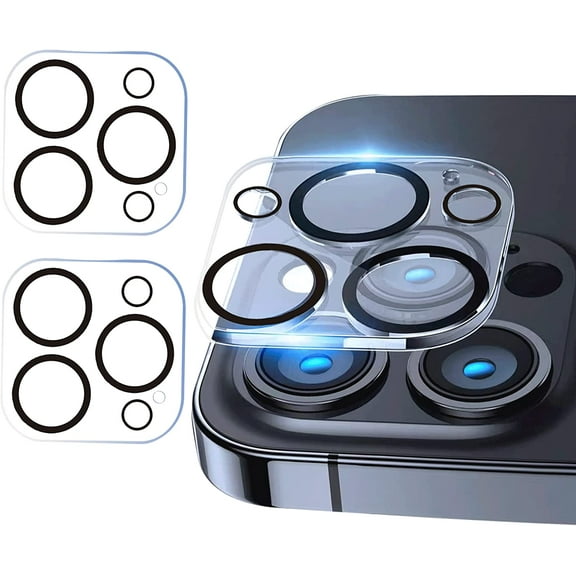 (2 Pack) Compatible with iPhone 14 Pro Max Camera Lens Protector Clear, Apple iPhone 14 Pro / 14 Pro Max Camera Cover Tempered Glass Clear 9H, Back Lenses Protection Accessories, (6.1 & 6.7 inch)