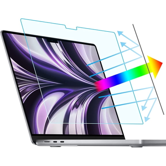 2 Pack Compatible with MacBook Air 13.6 Inch (2022-2024, M2, M3) Blue Light Screen Protector, Anti Glare Anti Scratch Laptop Screen Protector Guard