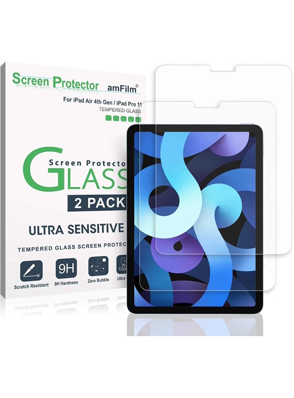 (2 Pack) Compatible with iPad Air 5/Air 4 (10.9"), iPad Pro 11 (11") Tempered Glass Screen Protector, Ultra