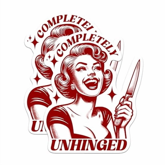 (2 Pack) Completely Unhinged Magnets - Cute but Psycho Magnet - 5" On Longest Side - Premium Magnet - for Cars, Refrigerators, Toolboxes, Lockers - Made in USA - MAG0620