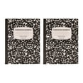 thumbnail image 1 of 2 Pack Composition Notebook, College Ruled Composition Book, Marble Composition Notebooks for Classroom Study, 100 Sheets per Comp Book, Hard Cover, Sewn Binding, 9-3/4" x 7-1/2", Black, 1 of 7