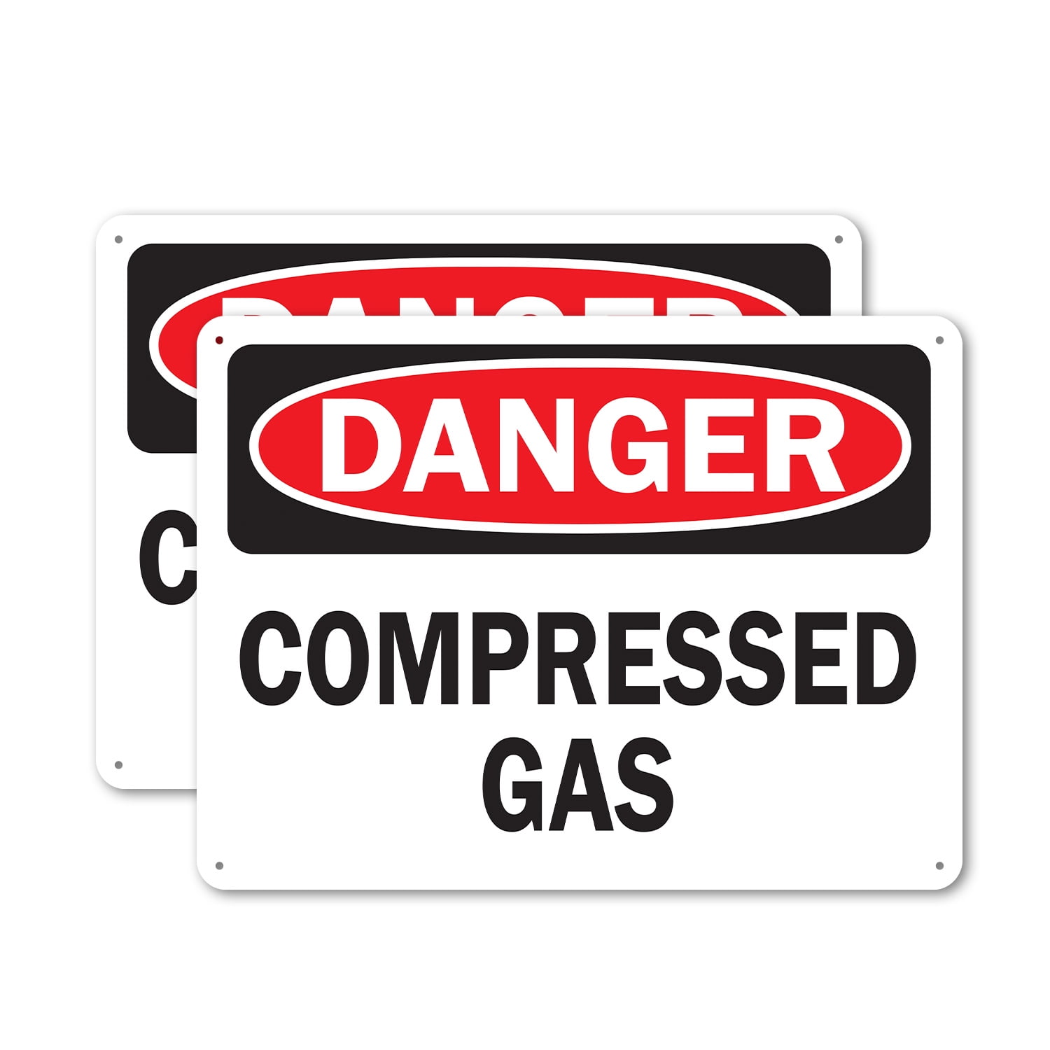 (2 Pack) Compressed Gas OSHA Danger Sign 18 Inch X 12 Inch Plastic Sign ...