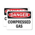 thumbnail image 1 of (2 Pack) Compressed Gas OSHA Danger Sign 24 Inch X 18 Inch Vinyl Label Decal Sticker Weather Resistant, UV Protected for Workplace, Business, and Construction Site, Made in the USA, 1 of 7