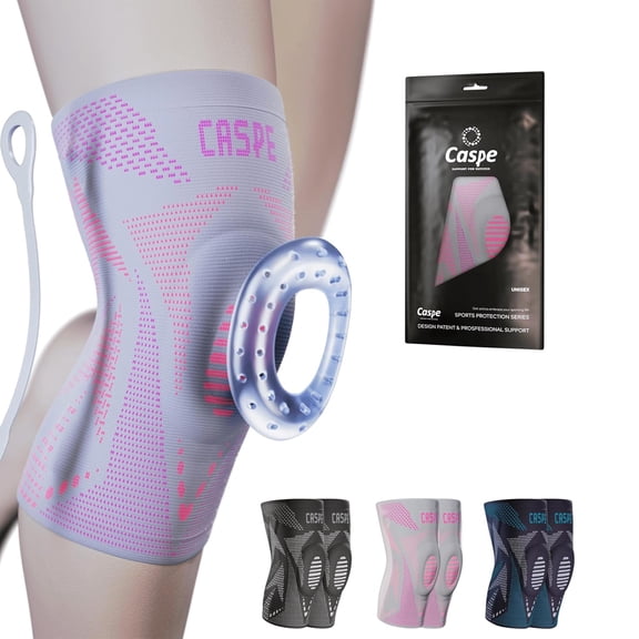 Caspe 2 Pack Compression Knee Brace with Patella Gel Pad & Side Stabilizers  Knee Support Sleeve for Men & Women, Running, Workout & Daily Use