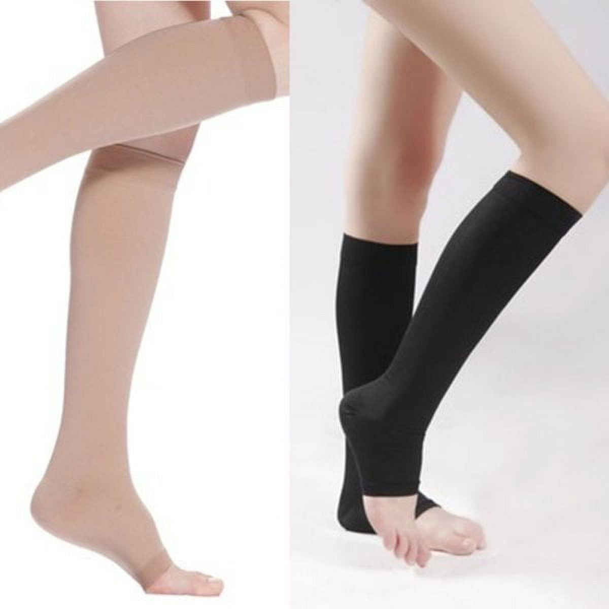 2 Pack Compression Socks, Open Toe, 18-21 mm Hg Graduated Compression  Stockings for Men Women, Knee High Compression Sleeves for DVT, Maternity,  Pregnancy, Varicose Veins, Relief Shin Splints 