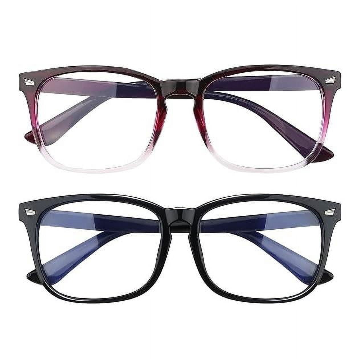 Frame Spectacles Computer Spectalescles 2 Pack,Computer Gaming Glasses,Fashion Large Size Square Frame ...