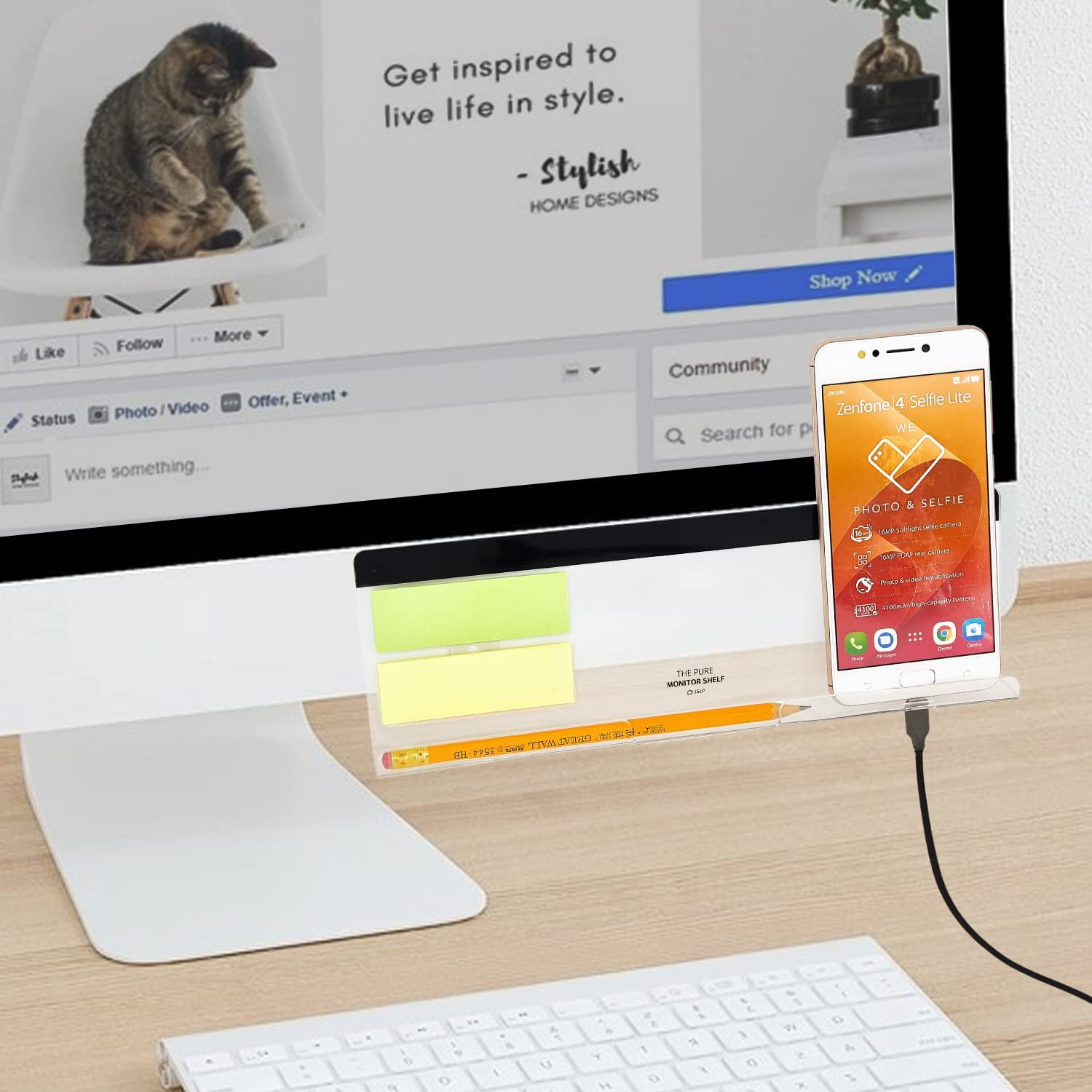 2 Pack Computer Monitor Memo Board Bottom Monitor