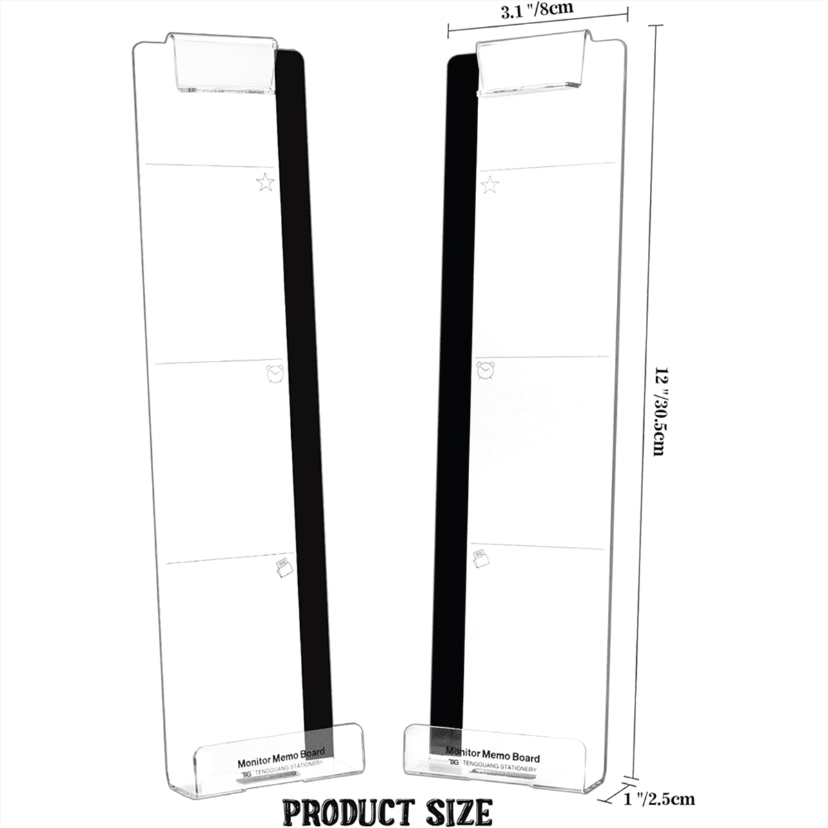 2 Pack Computer Monitor Memo Board Multi-Function Message Transparent ...